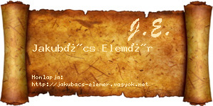 Jakubács Elemér névjegykártya